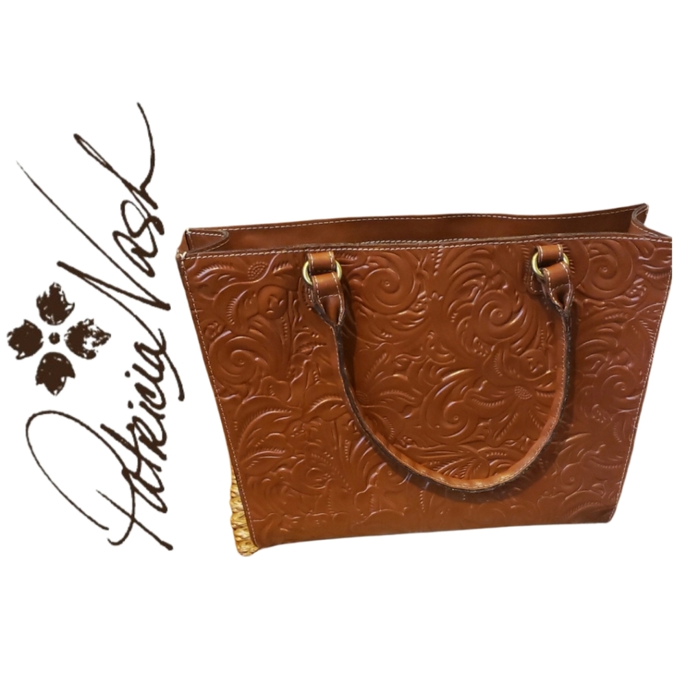 Patricia Nash Tooled Collection Zancona Rich Leather Tote Shopper Shoulder Bag